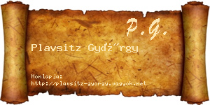 Plavsitz György névjegykártya